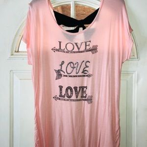 Pink Love shirt with bow back